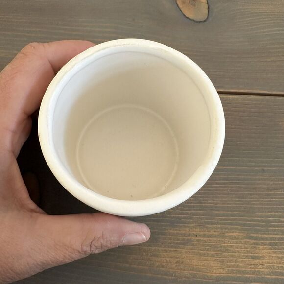 Pinecone Flowerpot Extra Small Ceramic Decoration White with Black Succulent Pot - Picture 6 of 8